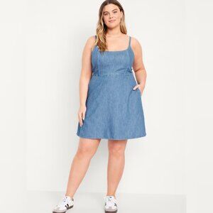 Old Navy | Fit & Flare Cami Mini Dress | Medium Wash